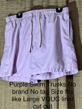 Men's Light Purple Swim Trunks with Drawstring